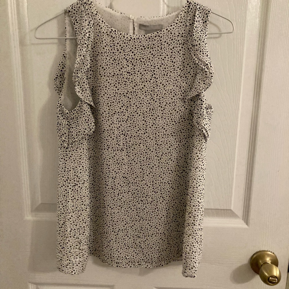 Black and white polka dot blouse